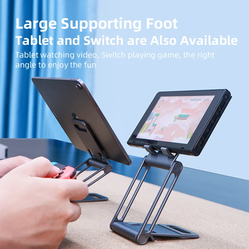 hagibis cell phone stand universal tablet desk holder adjustable foldable aluminum desktop stand for iphone 12 11 pro max ipad free global shipping