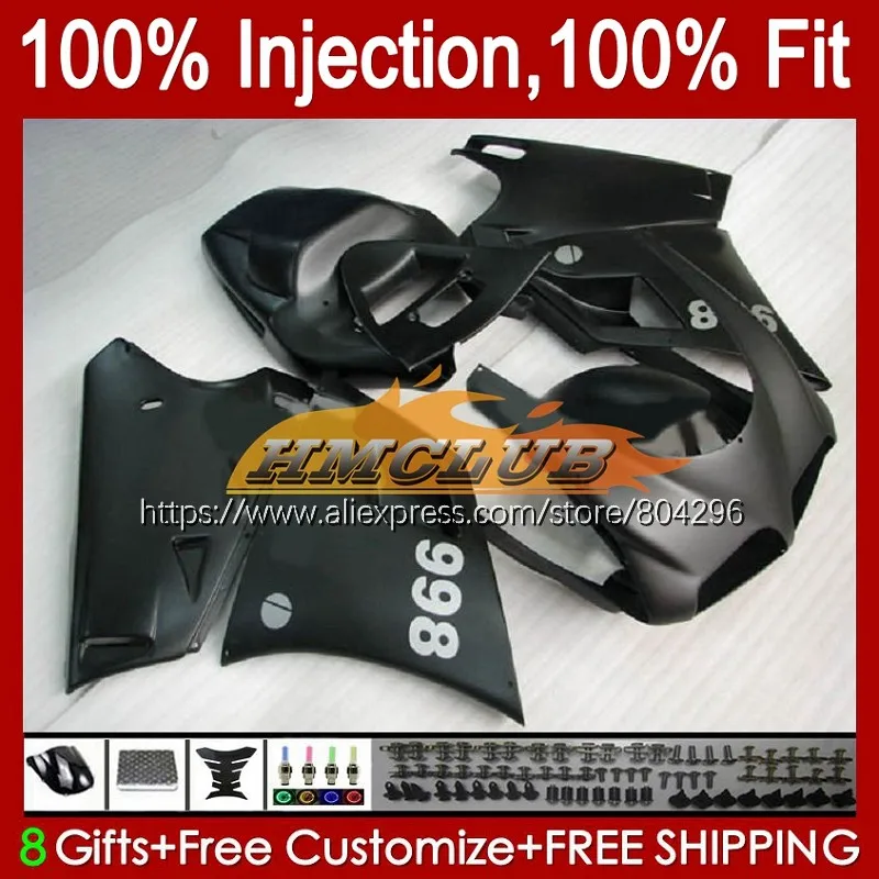 

Injection For DUCATI 996 998 748 853 916 S R 108No.85 998S 1994 1995 1996 1997 1998 1999 2000 2001 Black hot 2002 OEM Fairing