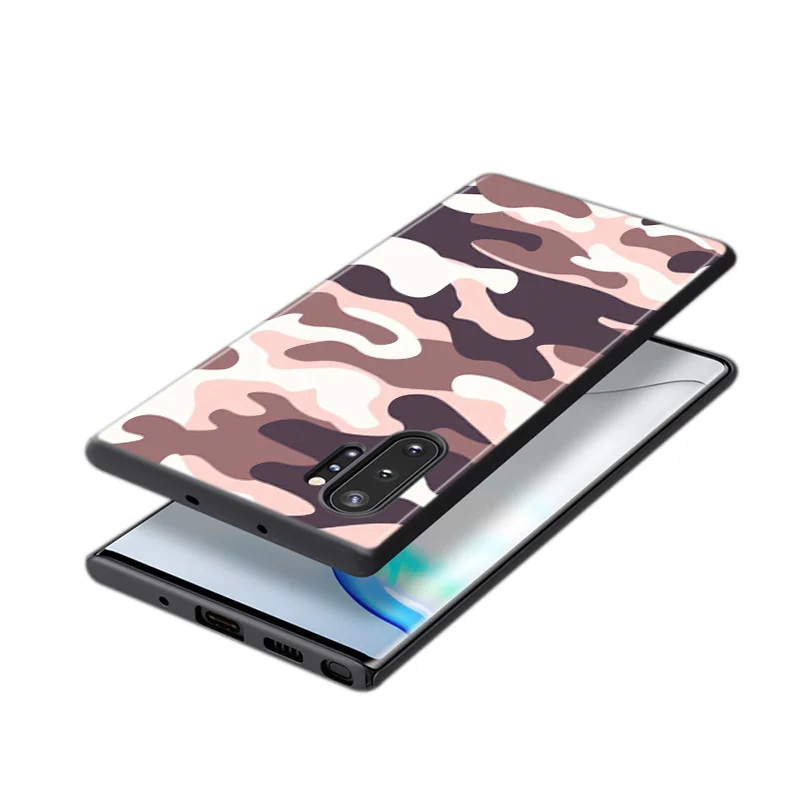 

Camouflage Pattern For Samsung Galaxy Note 20 10 9 8 S21 S10 S10E S9 S8 S7 Ultra Lite Plus Pro 5G Black silicone soft Phone Case