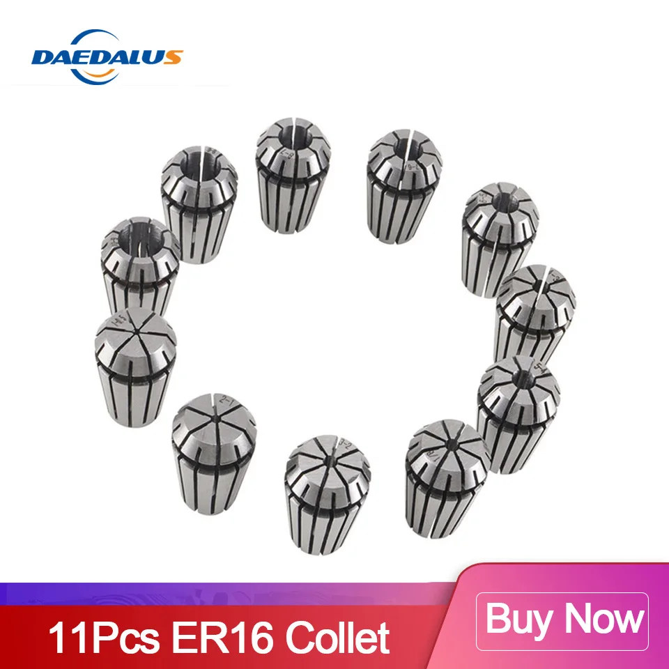 1 Набор ER16 Цанга 11 шт для фрезерного токарного станка с ЧПУ шпиндель мотор станок