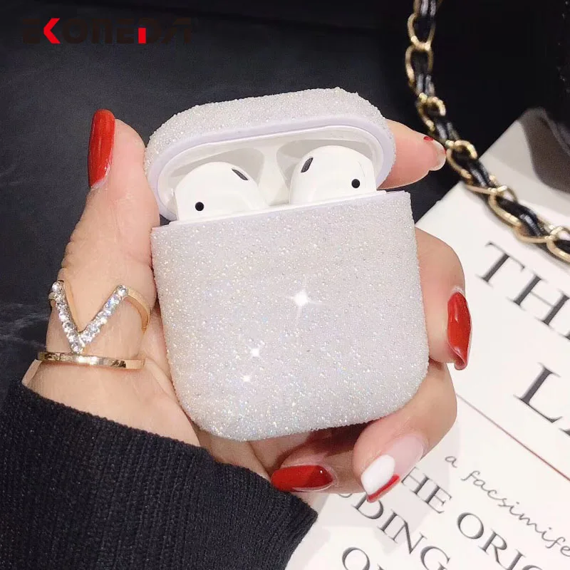 Шикарный роскошный чехол с бриллиантами для Airpods карамельных цветов девушек