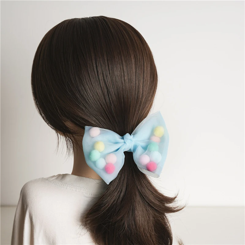 Корейская кружевная сетчатая резинка для девочек прозрачная Тюлевая волос с