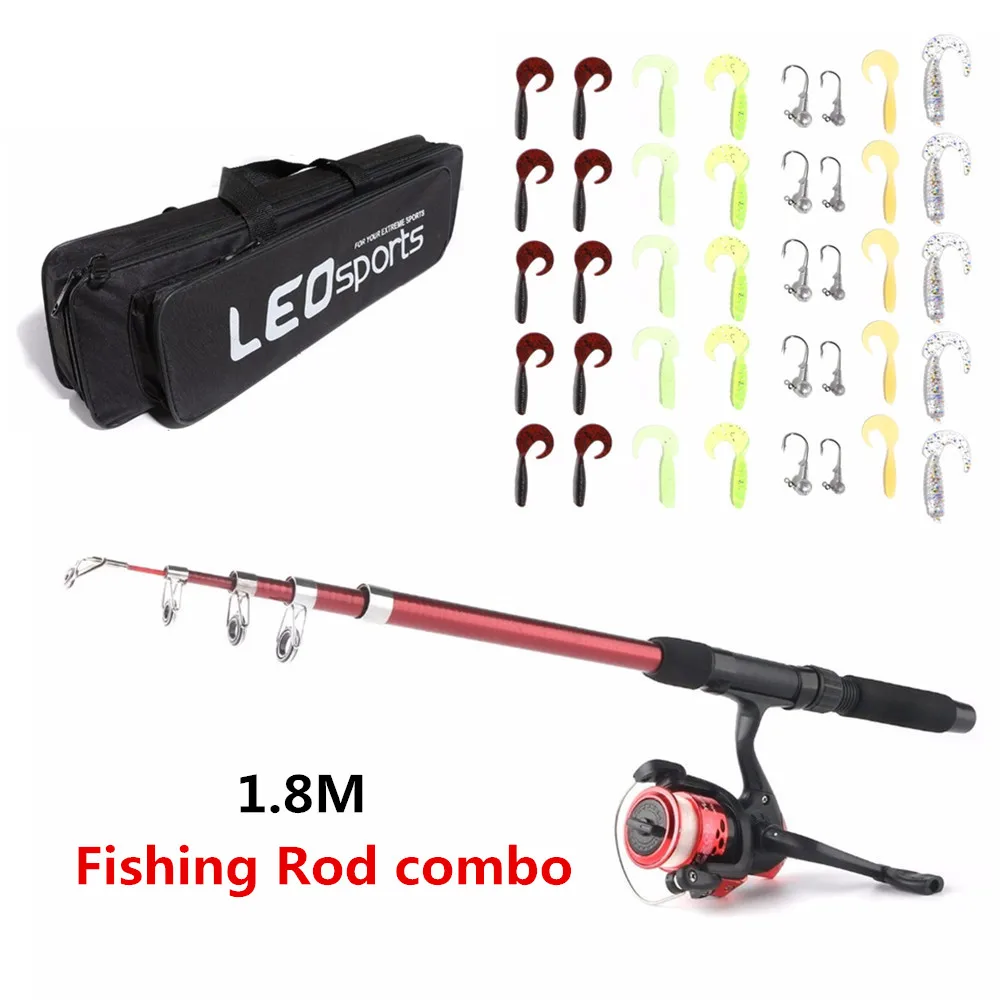 Телескопическая удочка комбо набор все в одном 1 8 м полный комплект стержень