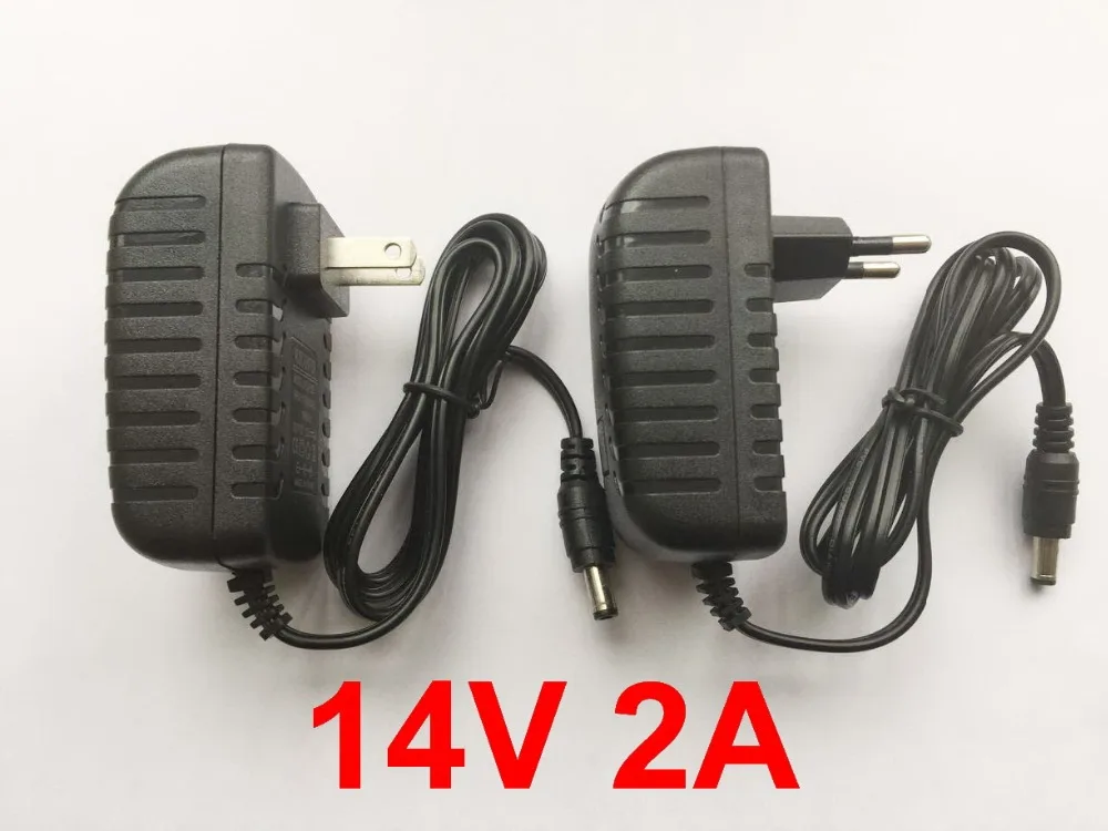 1 шт. 14В 2A AC 100V 240 адаптер конвертер DC 14V 2000mA Питание ЕС США Штекер 5 мм x 2 мм|Адаптеры