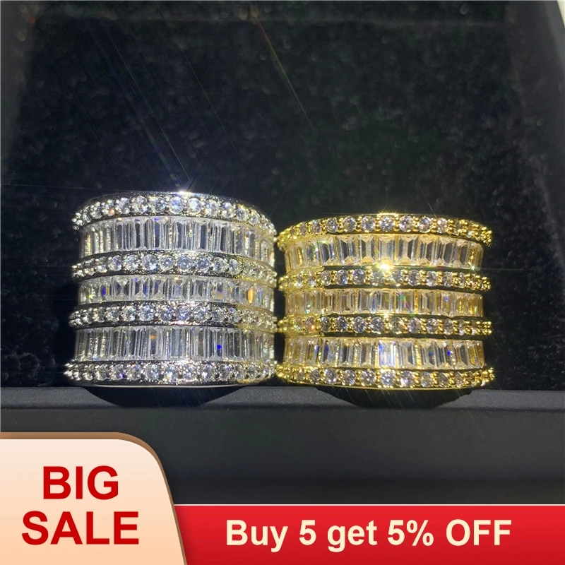 Роскошное женское кольцо из циркония с камнем свадебное ювелирное изделие