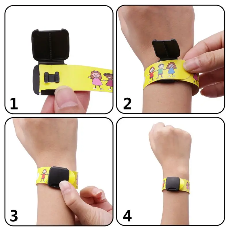 Pulsera reutilizable para ni&ntilde;os, pulsera de Identificaci&oacute;n segura para exteriores, con reconocimiento de identificaci&oacute;n, para fiestas y festivales, 8 Uds.-1