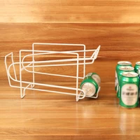 1pc iron kitchen beer rack soda can storage holder portable shelf organizer for home store fridge white