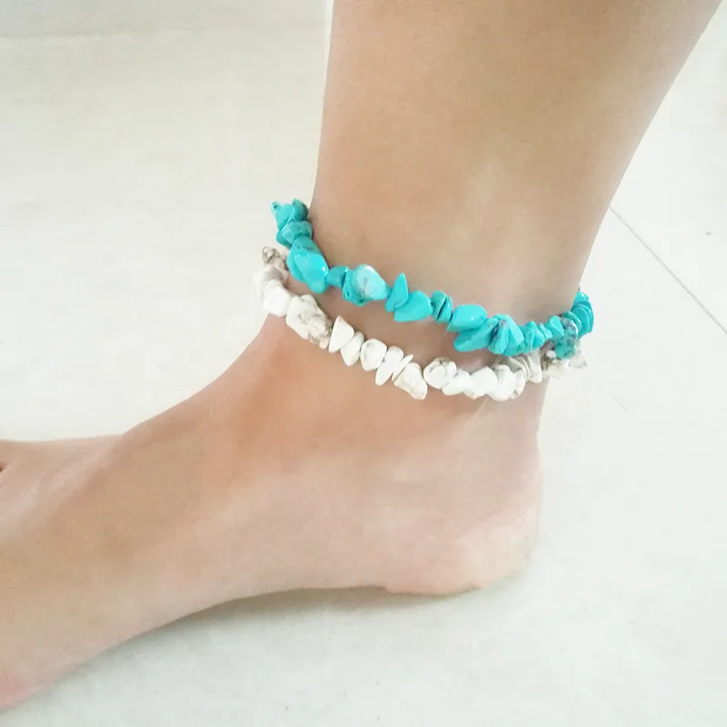Браслеты на лодыжку для девочек ювелирные украшения из натурального камня