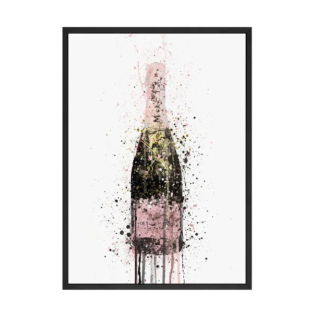 Home Decor Prints Painting Nordic Style Champagne Graffiti Pictures Wall Art Modular Canvas Poster Modern For Bedside Background - Цвет: BO XJNN5844-02