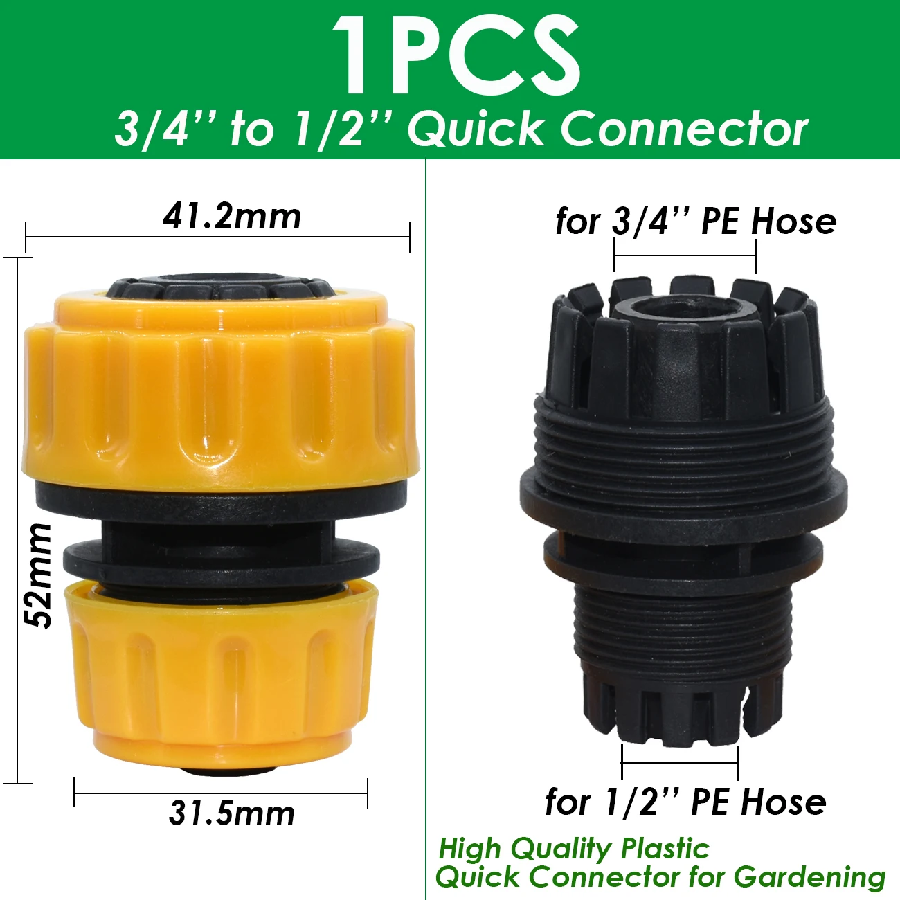 SPRYCLE Garden Quick Connector Tap 1/2" 3/4" Male Female Thread Nipple Joint 1/4" Hose Repair Irrigation Water Splitters Tools