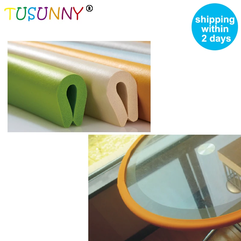 

TUSUNNY 'U' Style 2m New bumper strip Baby Safety Corner protector Glass Table Corner Protector table furniture Cushion Strip