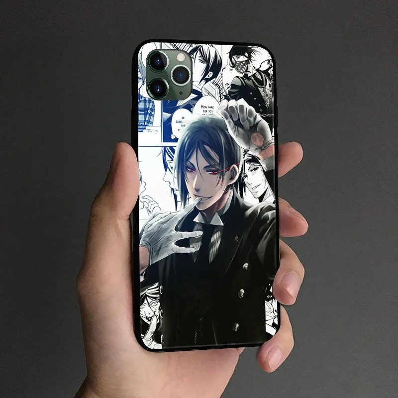 Soft Silicone Phone Case Cover Shell for iPhone 6 6s 7 8 Plus X XR XS 11 Pro Max - Sebastian Michaelis Black Butler Kuroshitsuji image 4
