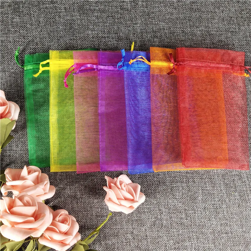 100 шт смешанные цвета органза свадебные подарочные сумки украшения отвесные