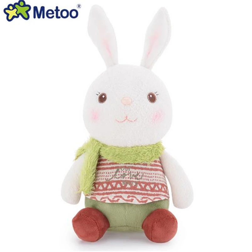 Новая Милая мультяшная плюшевая игрушка Metoo, кукла кролика, 27X13 см, мягкая плюшевая игрушка кролика для маленьких девочек, детская игрушка в подарок A50