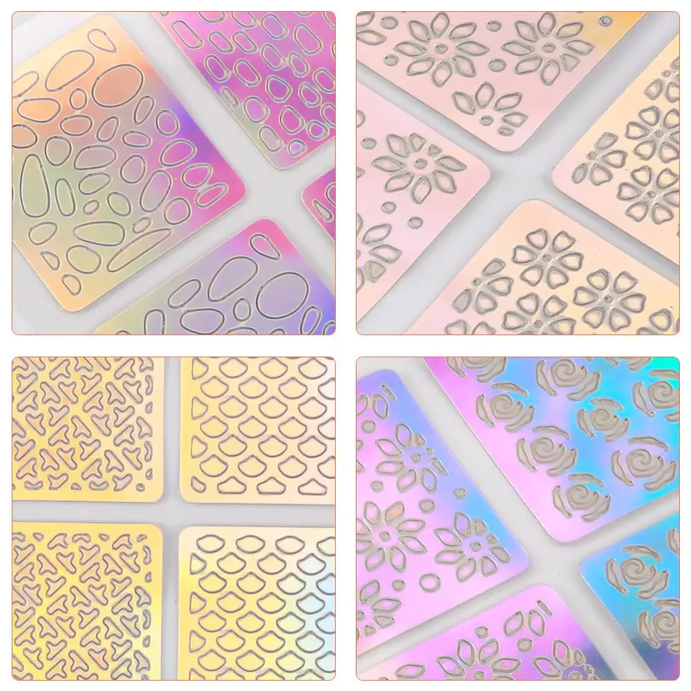 24 листа самодельный шаблон для стемпинга ногтей наклейки несимметричный