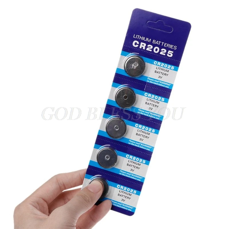 5PCS Литий Батарея CR2025 3V батарейки таблетки DL2025 BR2025 KCR2025 CR 2025 для кнопок на ключе от