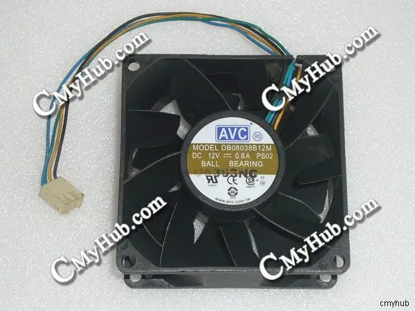 

For AVC DB08038B12M PS02 DC12V 0.6A 8038 8CM 80mm 80x80x38mm 4Pin Cooling Fan