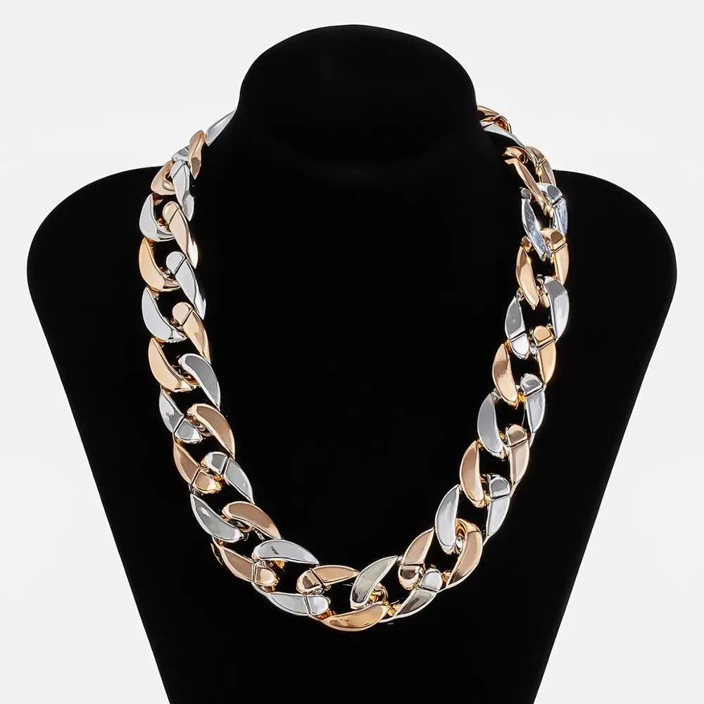 

IngeSight.Z Goth Gothic Acrylic Curb Cuban Choker Necklace Punk Hip Hop Short Collar Clavicle Necklaces for Women Jewelry Gifts