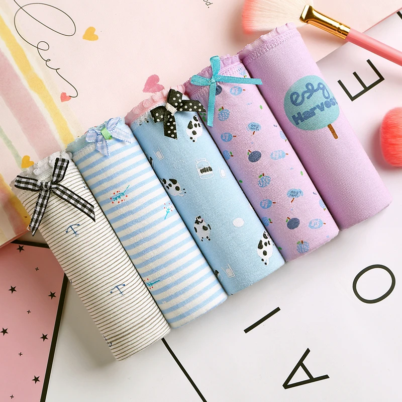 

LUOCHEN Panty Underwear Cotton Panties Briefs Lingerie Breathable Intimates ropa interior femenina tanga underwear women S1735