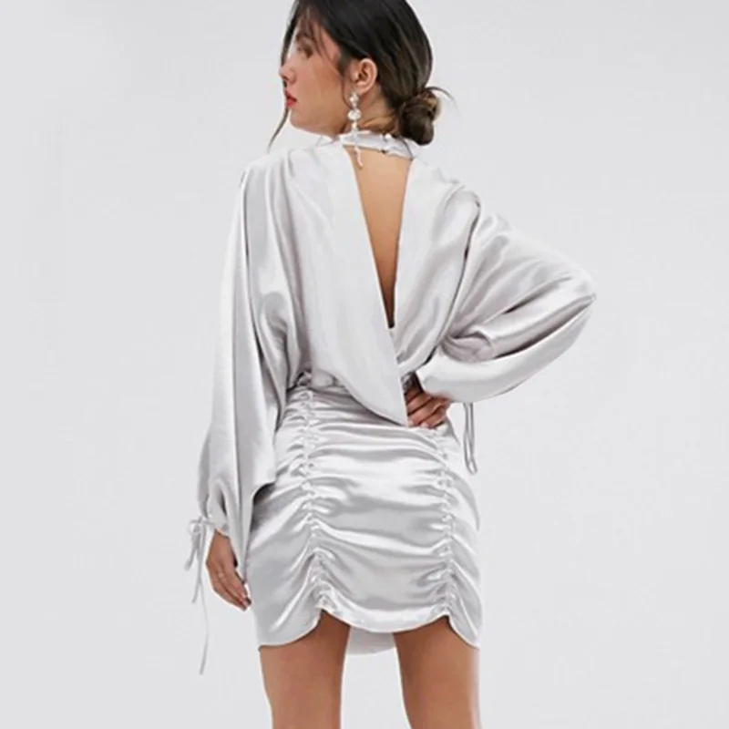 Женское платье-водолазка с длинным рукавом летучая мышь | Женская одежда