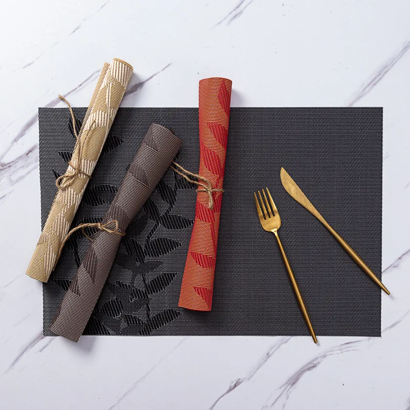

Luxury Dinner Placemats PVC Place Table Mats Best Gold Silver Tableware Dinnerware Kitchen Table Pads Tools Placemat