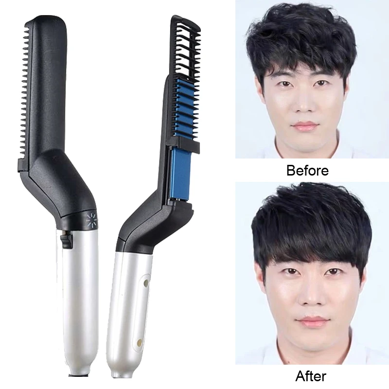 Мужская расческа для выпрямления волос плоский утюжок бороды