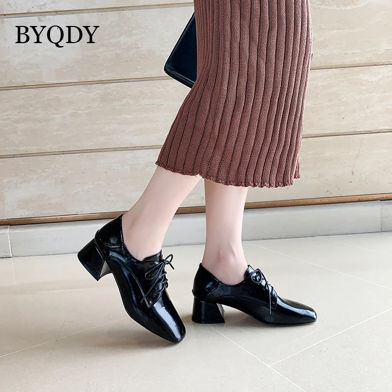 BYQDY 2020 обувь на высоком каблуке Женская Mary Janes толстом женские туфли лодочки