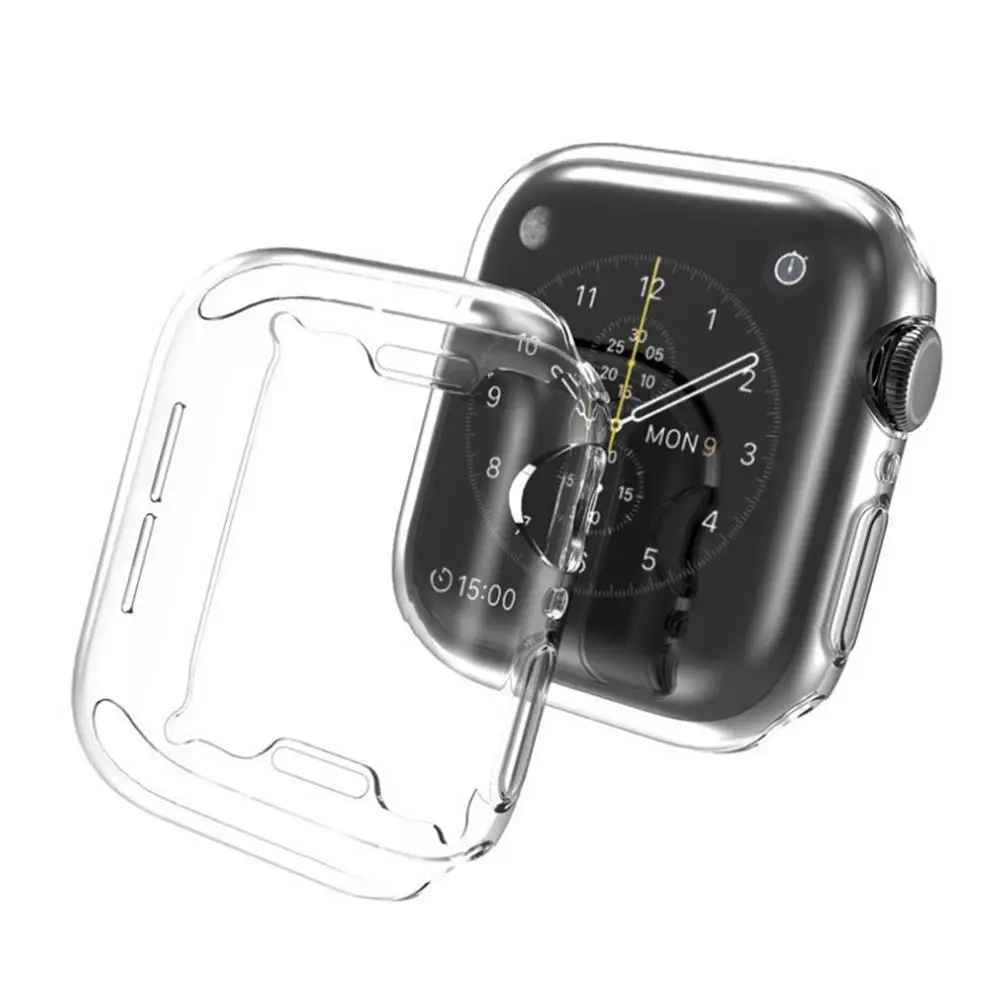 

Прозрачный чехол для Apple Watch 7 45 мм 41 мм IWatch 7, бампер из ТПУ, прозрачная защита экрана, аксессуары для Apple Watch