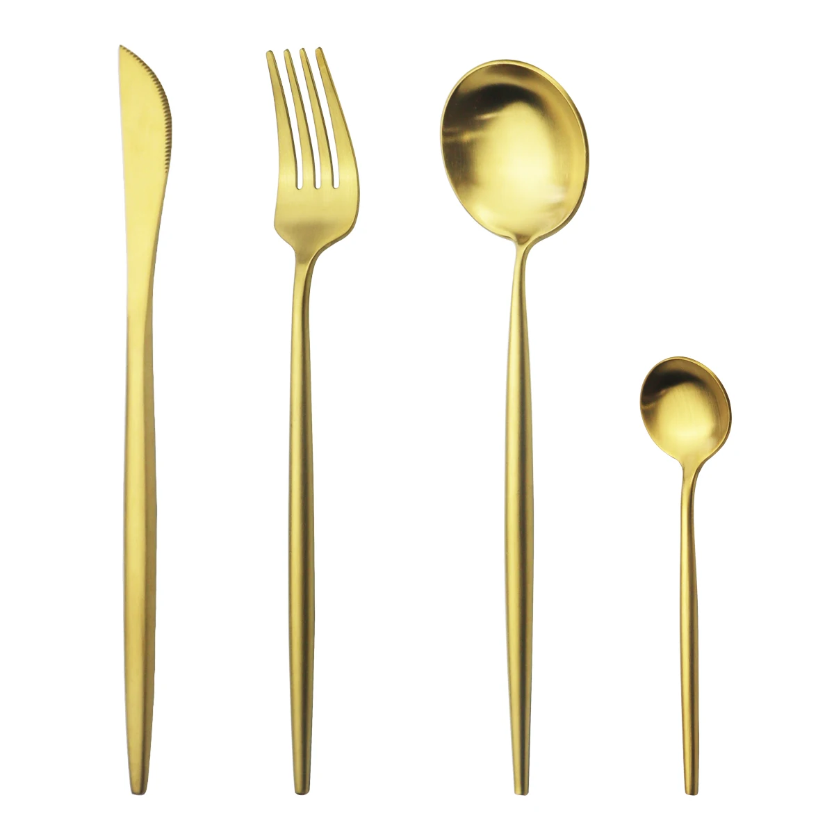 Набор золотых столовых приборов из нержавеющей стали 18/10 4 шт.|Столовые сервизы| |