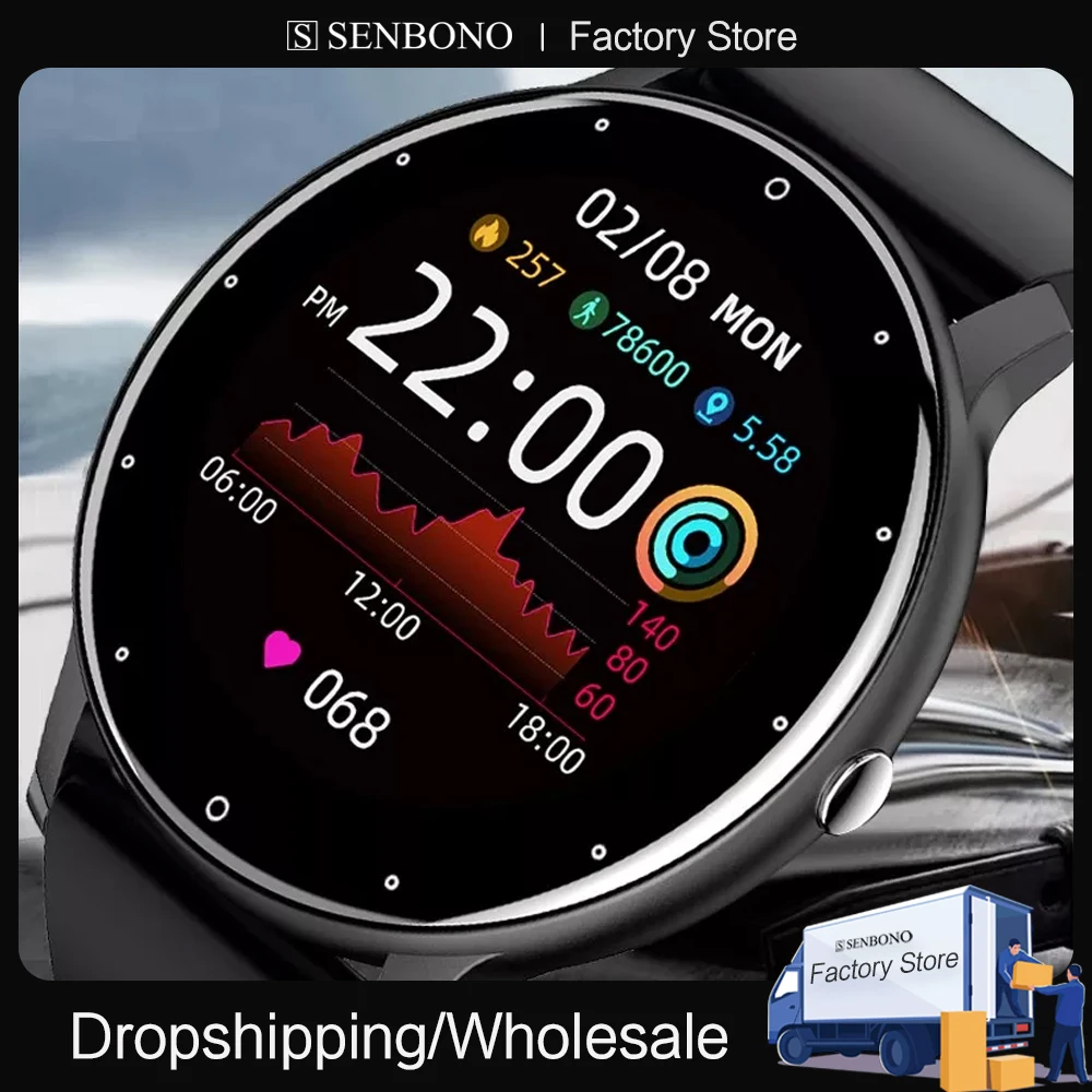 

2021 New Smart Watch Men Full Touch Screen Sport Fitness Watch IP67 Waterproof Bluetooth For Android ios smartwatch Men+box