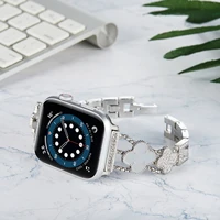 metal strap for apple watch 7 41mm 45mm 6 5 4 se 44mm 40mm women metal diamond stainless steel wristband for iwatch 3 42mm 38mm