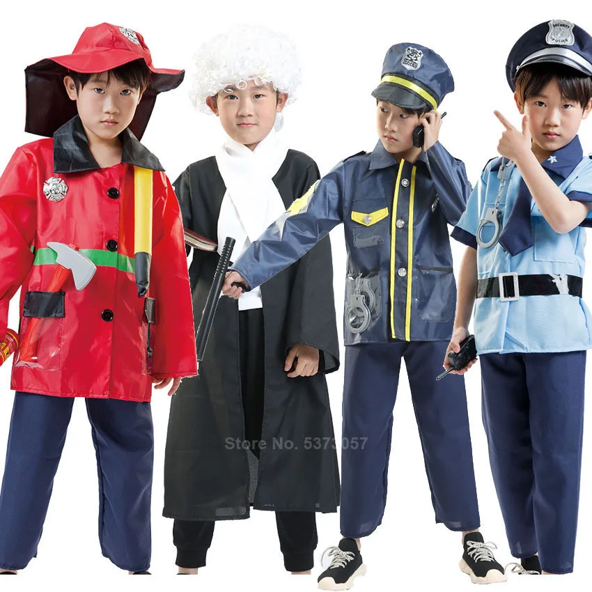 Костюмы на Хэллоуин для детей пожарный полицейский судья ролевые игры униформа