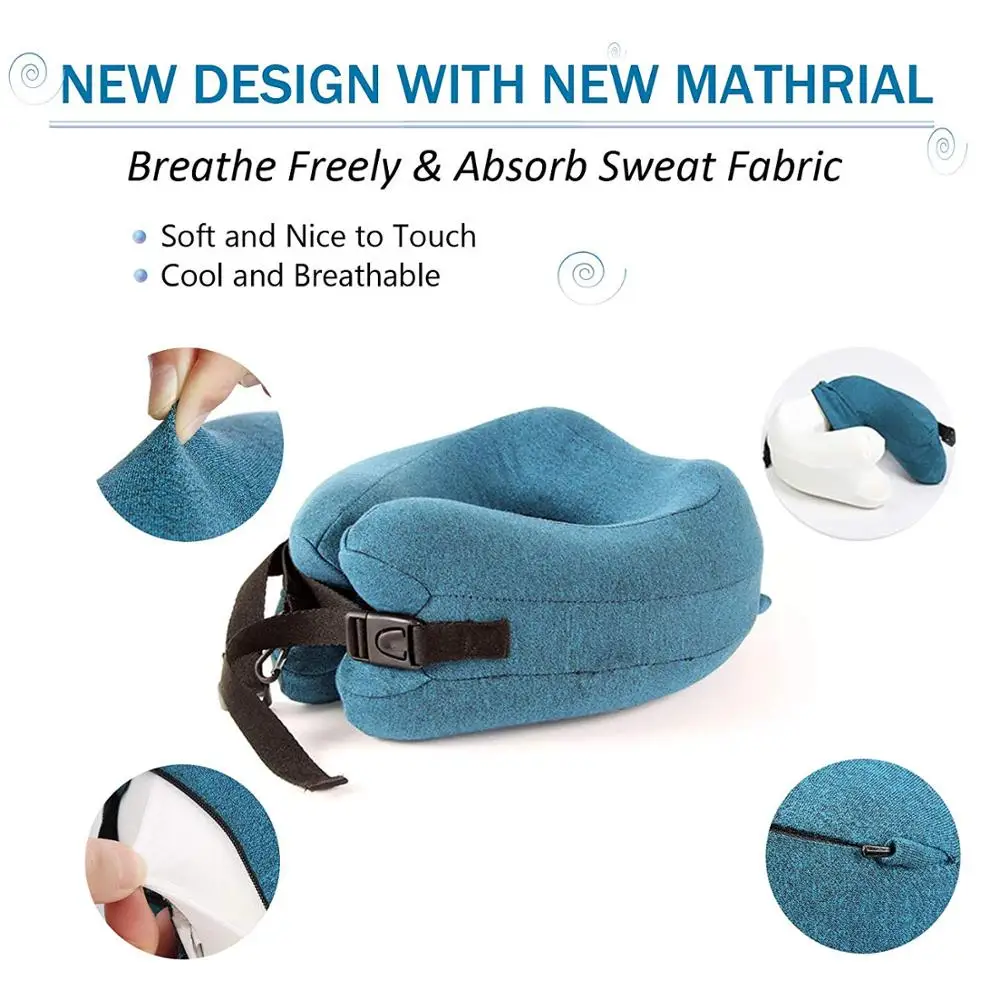 Двойная Ткань u-образная Подушка портативная пена памяти Удобная дорожная