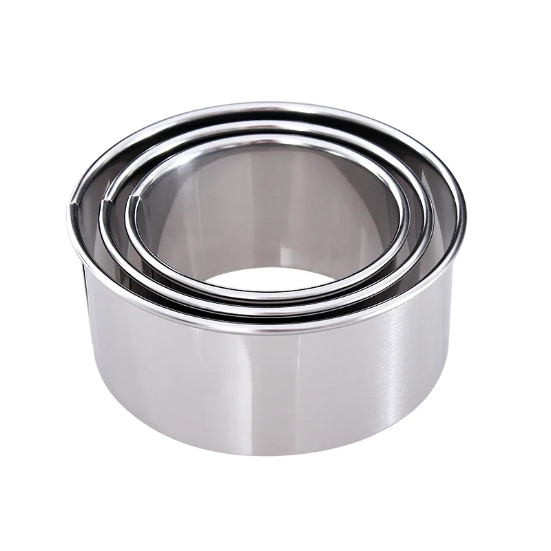 

3PCS Stainless Steel Round Dumpling Molds Egg Tarts Dumpling Wrapper Mold Biscuit Cutting Kitchen Tools