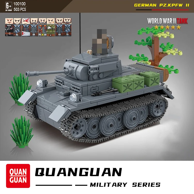 Конструктор Второй мировой войны PZ KPFW II Tank модель боевого оружия армия Вторая