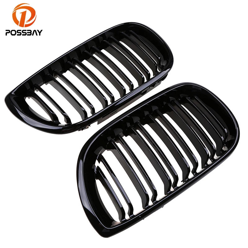 Posbay Автомобильная глянцевая черная передняя решетка для почек BMW 3-Series E46