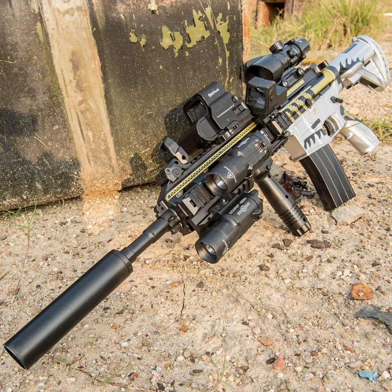 Горячая Распродажа ручная работа M416 Золотой Киль Кожа Жесткий водяной пистолет Рождественский подарок высокое качество большой электрический игрушечный пистолет детский подарок