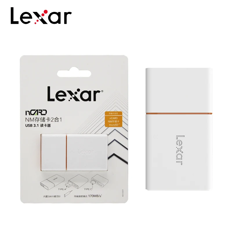 100% Оригинальный USB 3 1 Lexar 2 в микро SD Кардридер высокоскоростной двойной порт NM