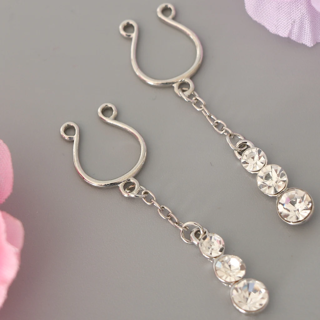 Женская Леди кристалл подвеска не пирсинг для соска Кольца украшения