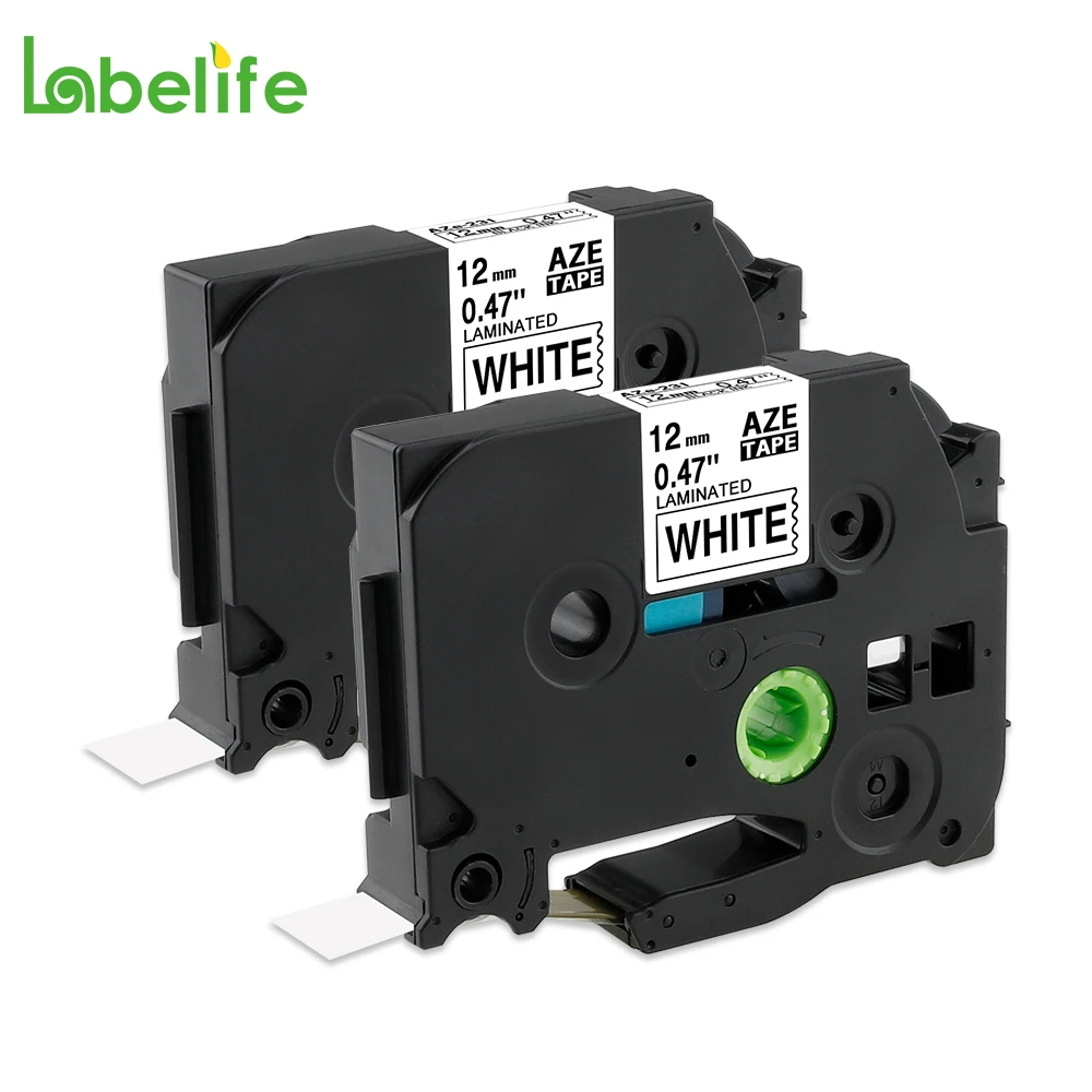 

Labelife 2 упаковки 12 мм TZe231 TZe-231 TZe231 черно-белая лента для этикеток, совместимая с принтером для этикеток Brother P-touch