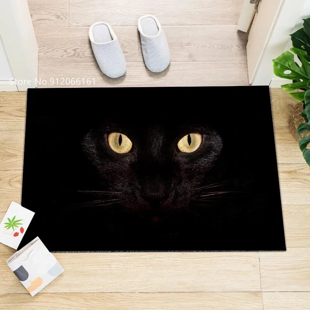 

Black Cat Doormat Home Textile Mat Rectangle Floor Mat Super Soft Absorbent Bathroom Doormat Indoor Entrance Mat Home Decoration