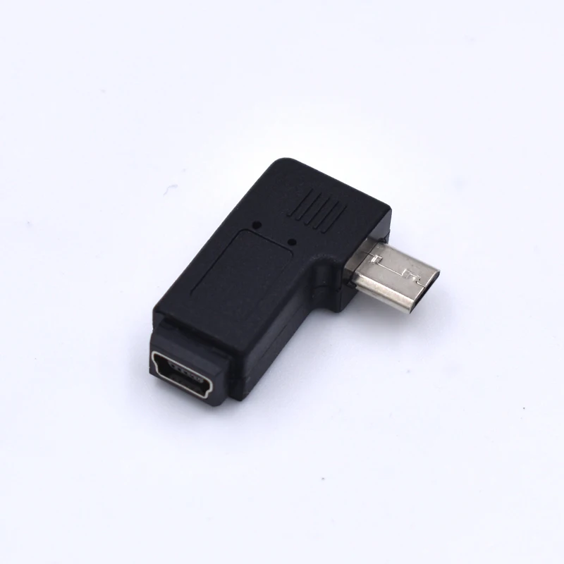2 шт./лот 90 градусов левый/правый угловой Micro USB штекер мини 5pin Женский адаптер