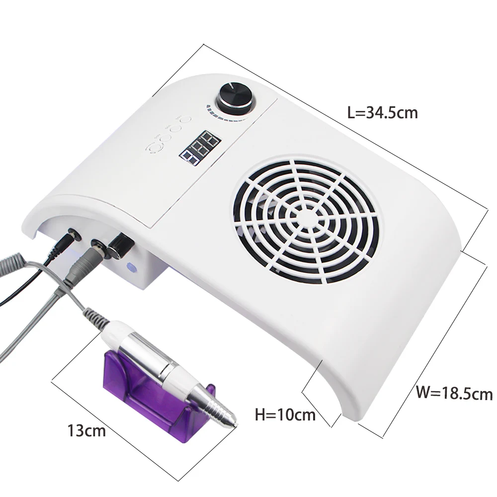 3 IN 1 Nail Vacuum Cleaner Big Power Dust Collector With Drill Machine Multifunctional Manicure Equipment | Красота и здоровье