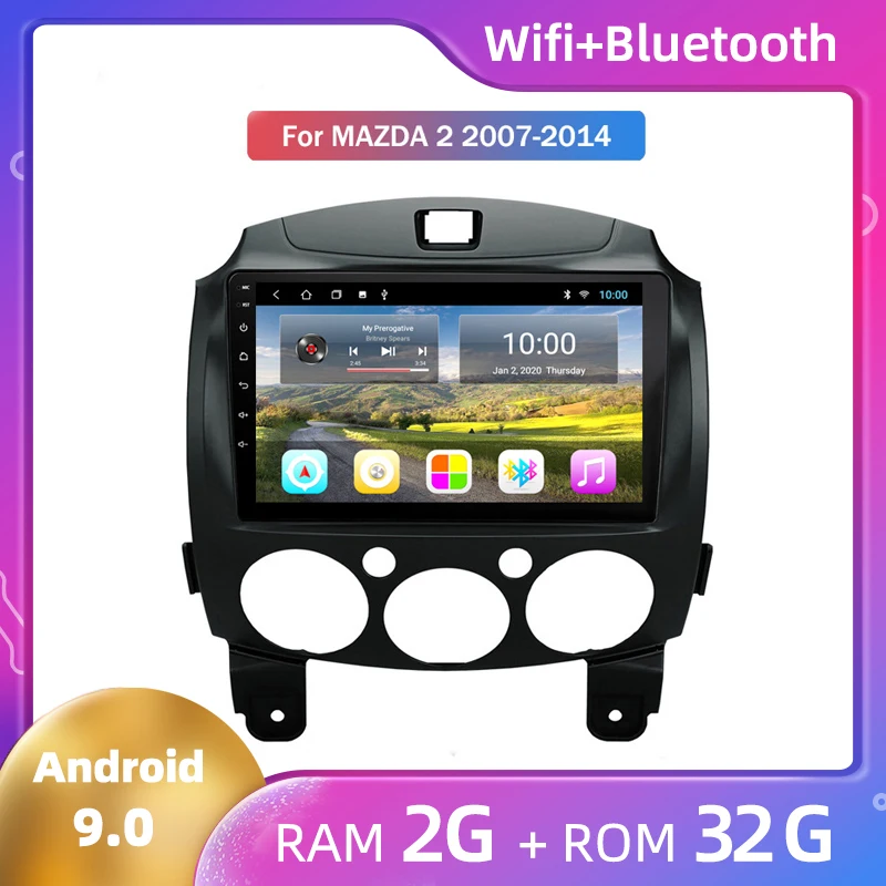 Для Mazda 2 2007 2008 2009 2010 2011 2012 2013 2014 Android Zksoftware автомобильный модифицированный большой