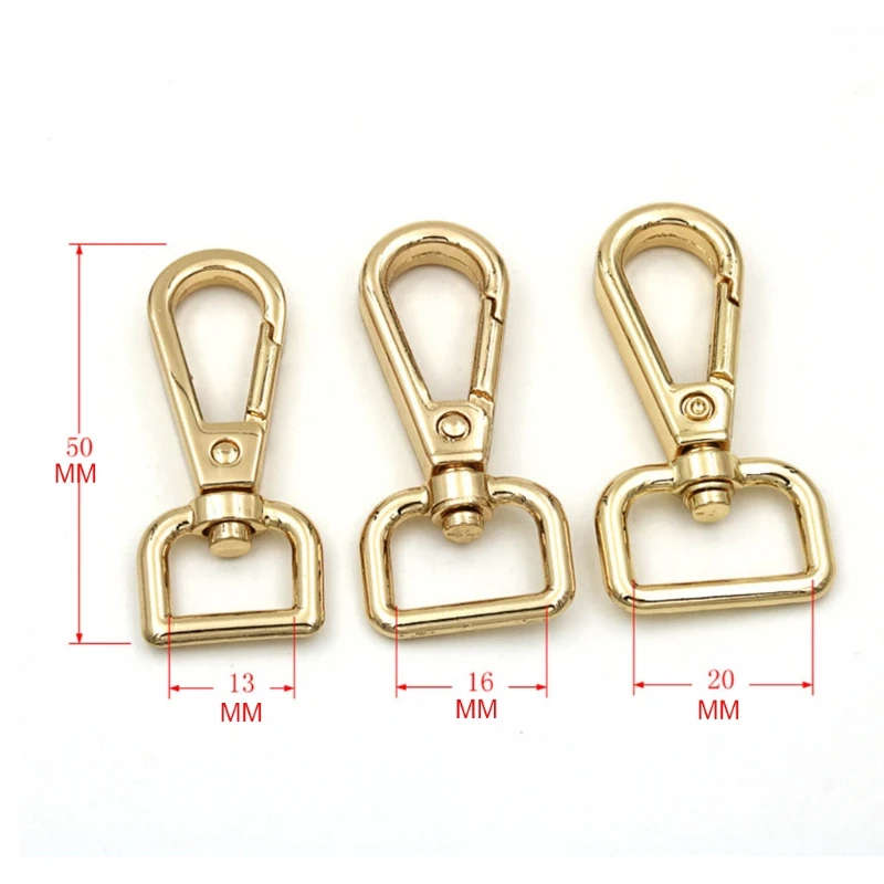 

10Pcs Metal Swivel Clasps D Rings Lanyard Hooks for Handbag Purse Strap Backpack DIY Craft Buckle Accessories