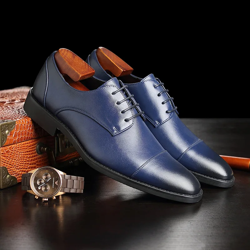 

Plus Size 38-48 Leather Men Shoes Italian Formal Dress Male Footwear Luxury Brand Fashion Lace Up Men Flat Oxfords