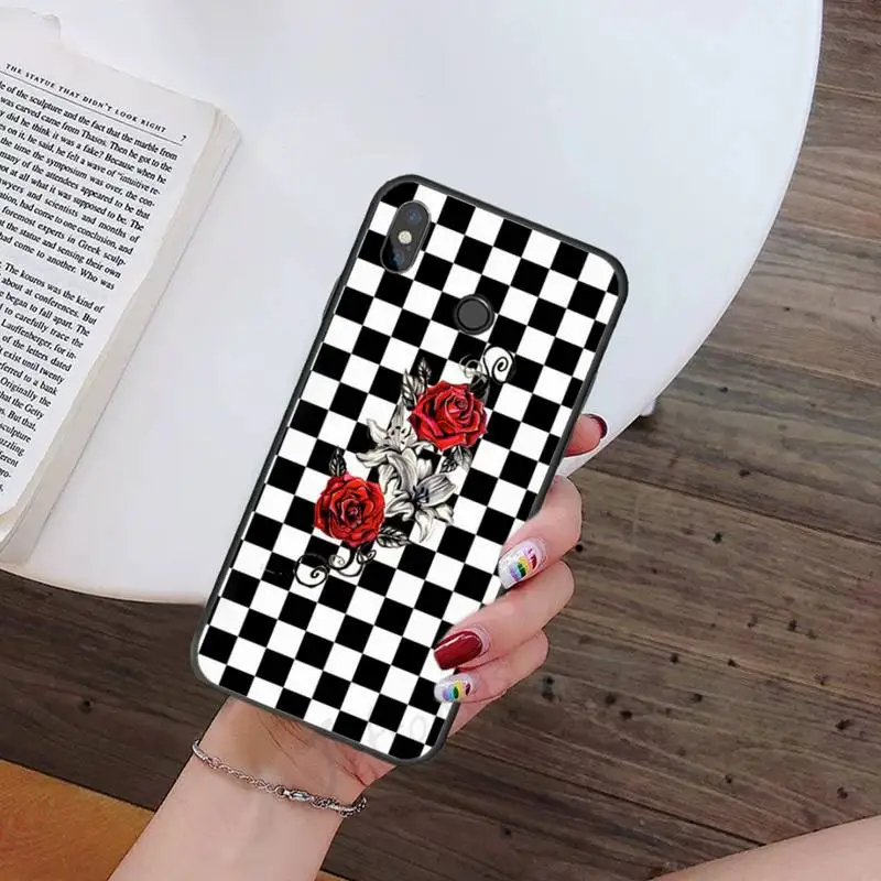 

Checkered Flame flowerPhone Case For Xiaomi Redmi 7 9t 9se k20 mi8 max3 lite 9 note 8 9s 10 pro Soft Silicone Shell Cover Funda