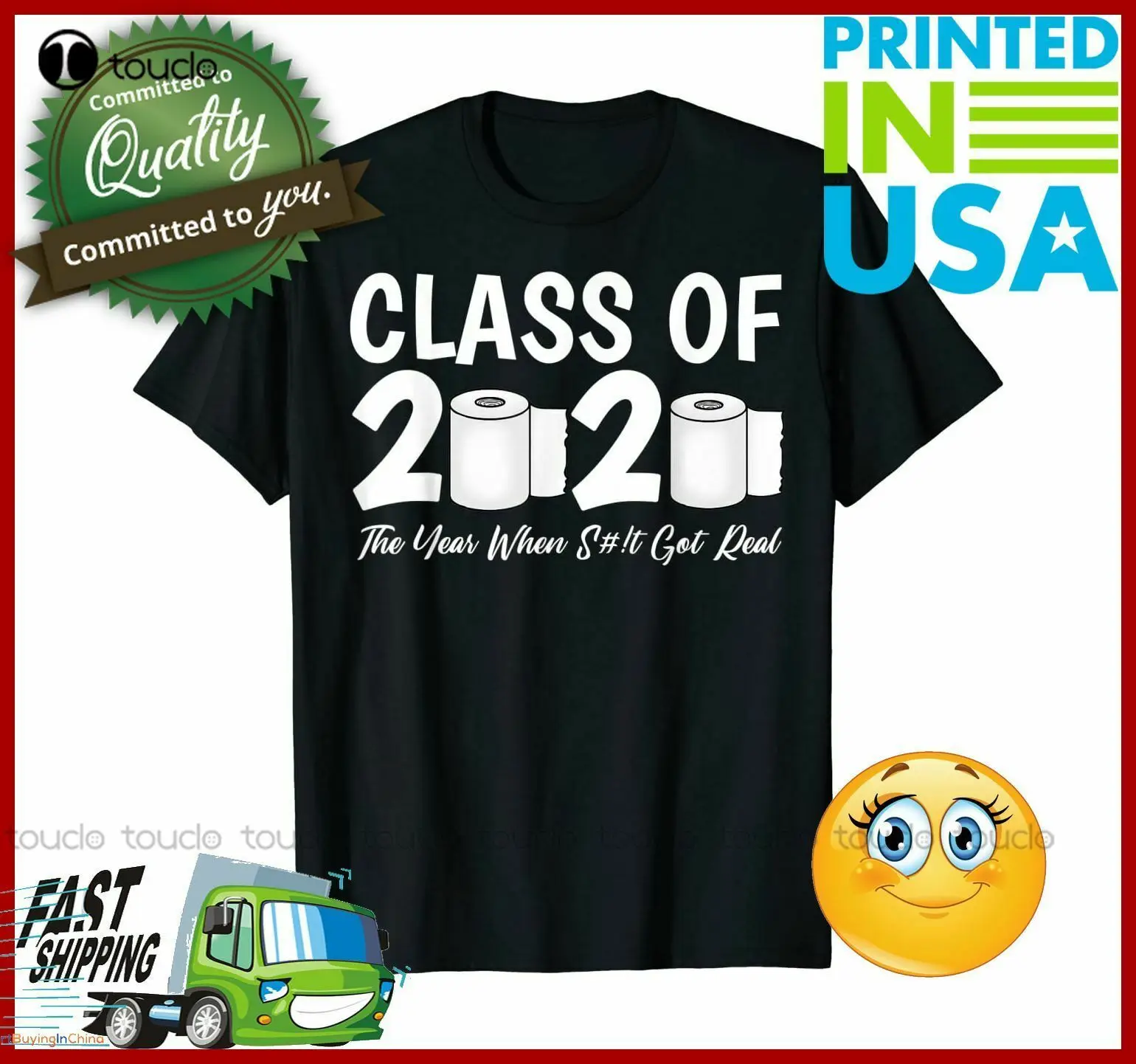 

Class Of Toilet Paper Quarantined Virus Quarantine Grad Tshirt Unisex Women Men Tee Shirt