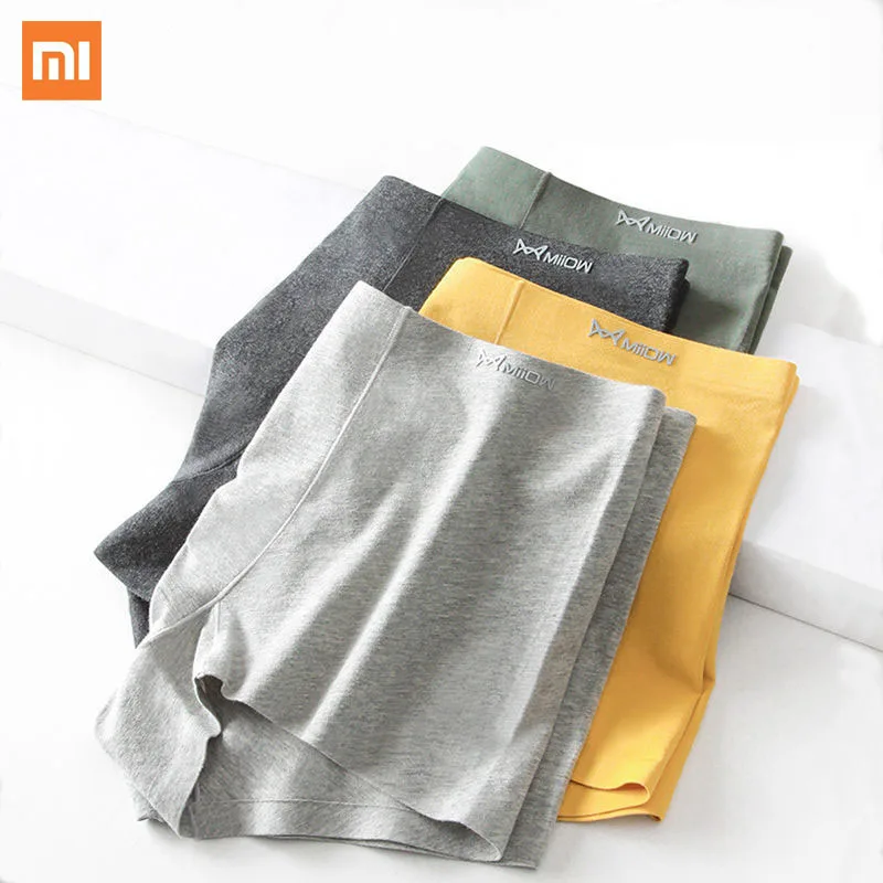 

3Pcs Xiaomi Men's Underpants Cotton Boxers Shorts Antibacterial Soft Breathable Male Comfortable Solid color Man Panties Shorts