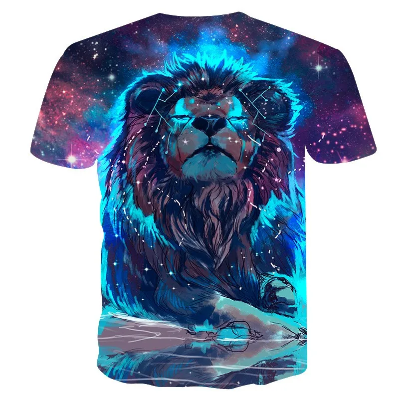 

Summer 2020 New Popular T-shirt Men And Women 3d Lion Print Funny Shirt 3d T-shirt Fashion Animal Lion Pattern Shirt Top